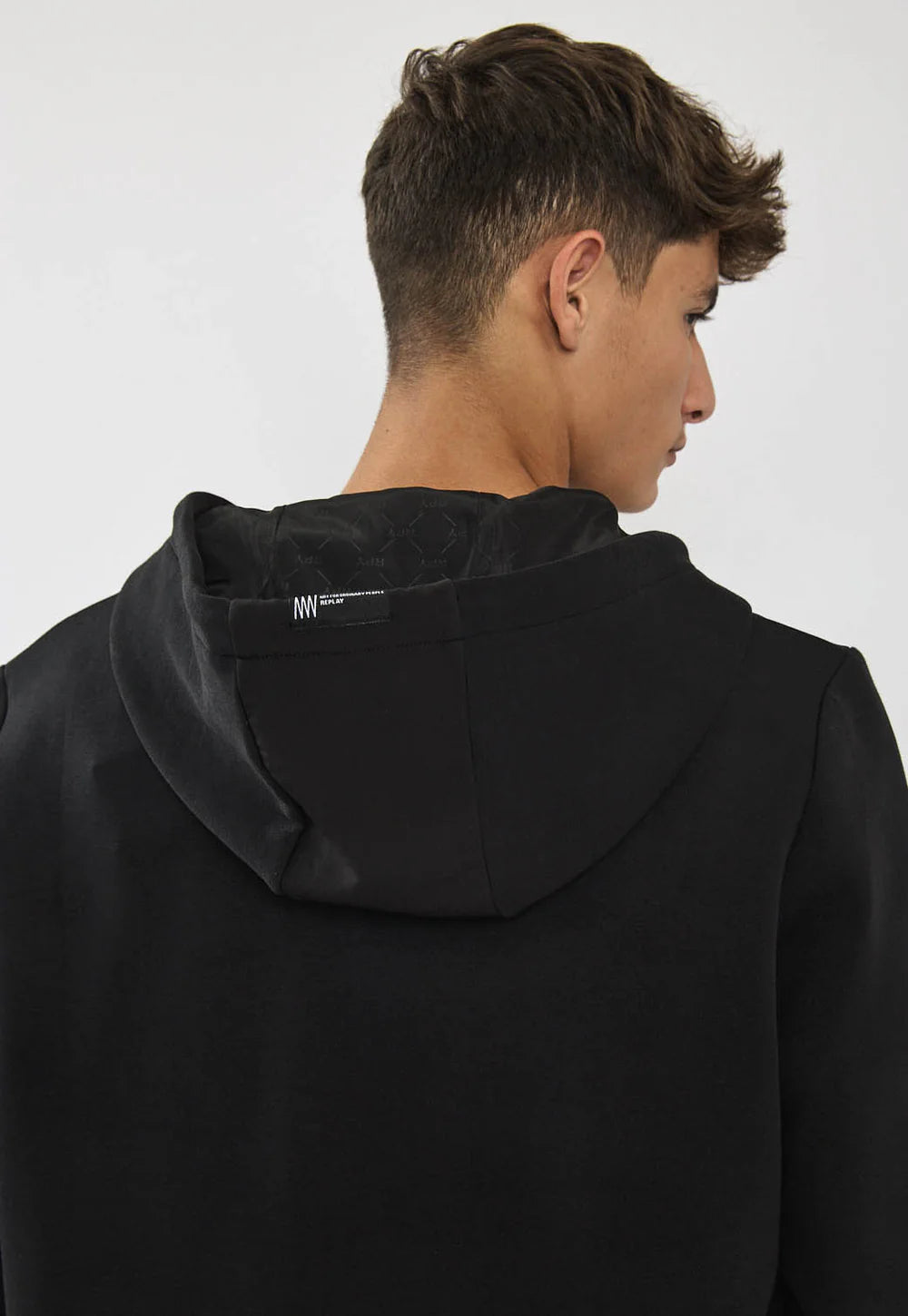 Replay Jacket ריפלי ג'קט עם כובע בצבע שחור