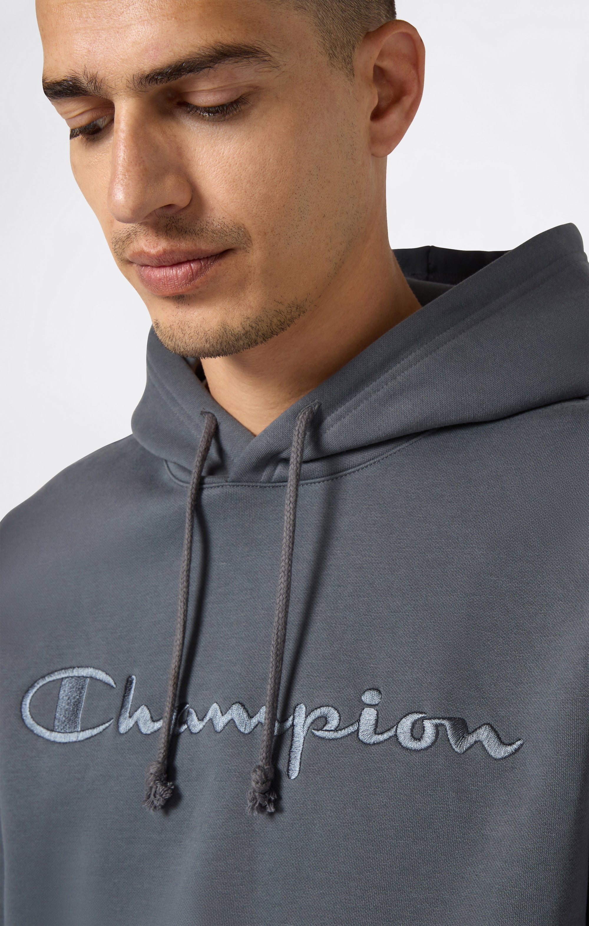 Champion Hoodie קפוצ'ון צ'מפיון בצבע אפור