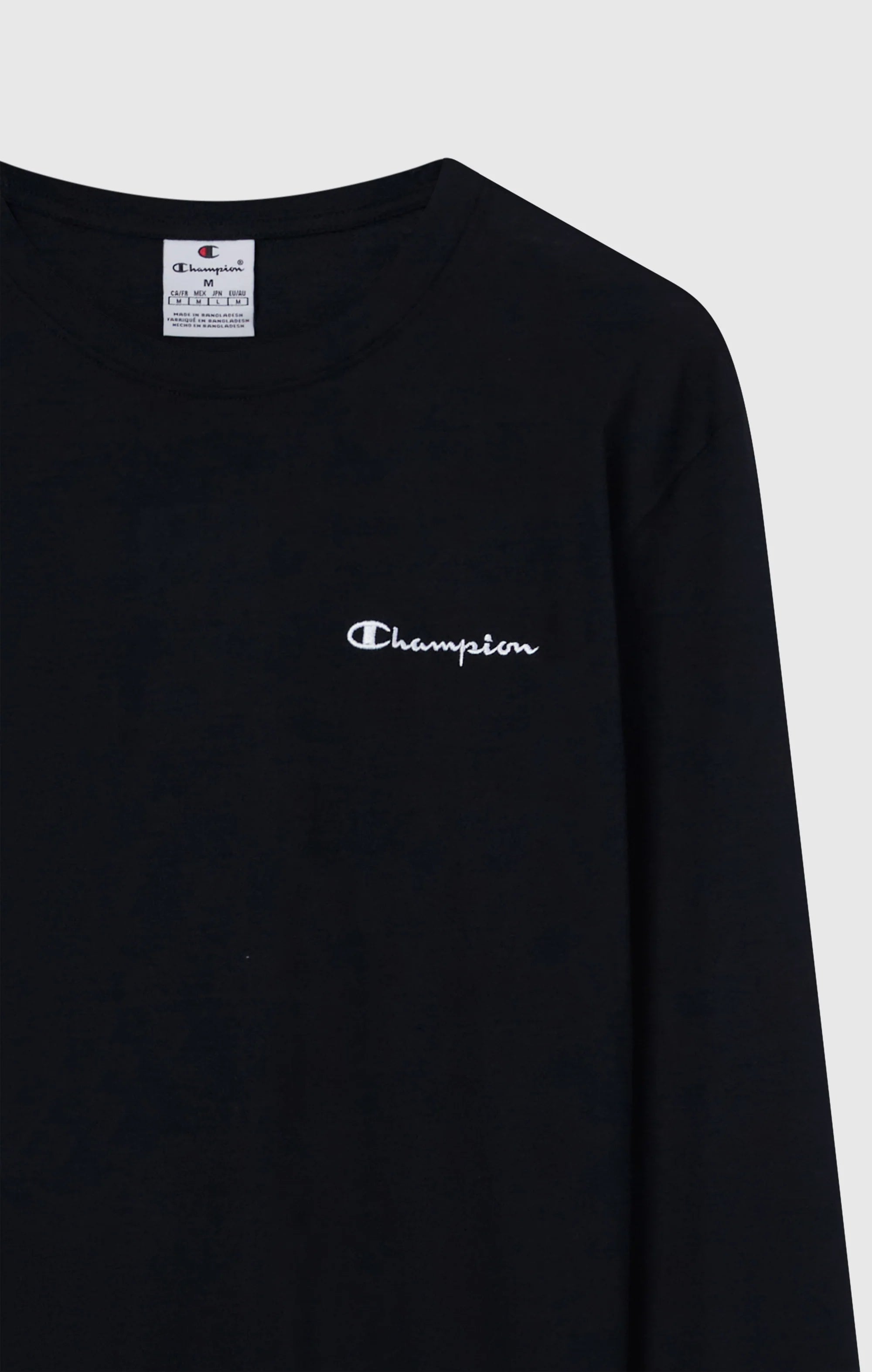 Champion Long Sleeve tshirt צ'מפיון חולצה ארוכה בצבע שחור