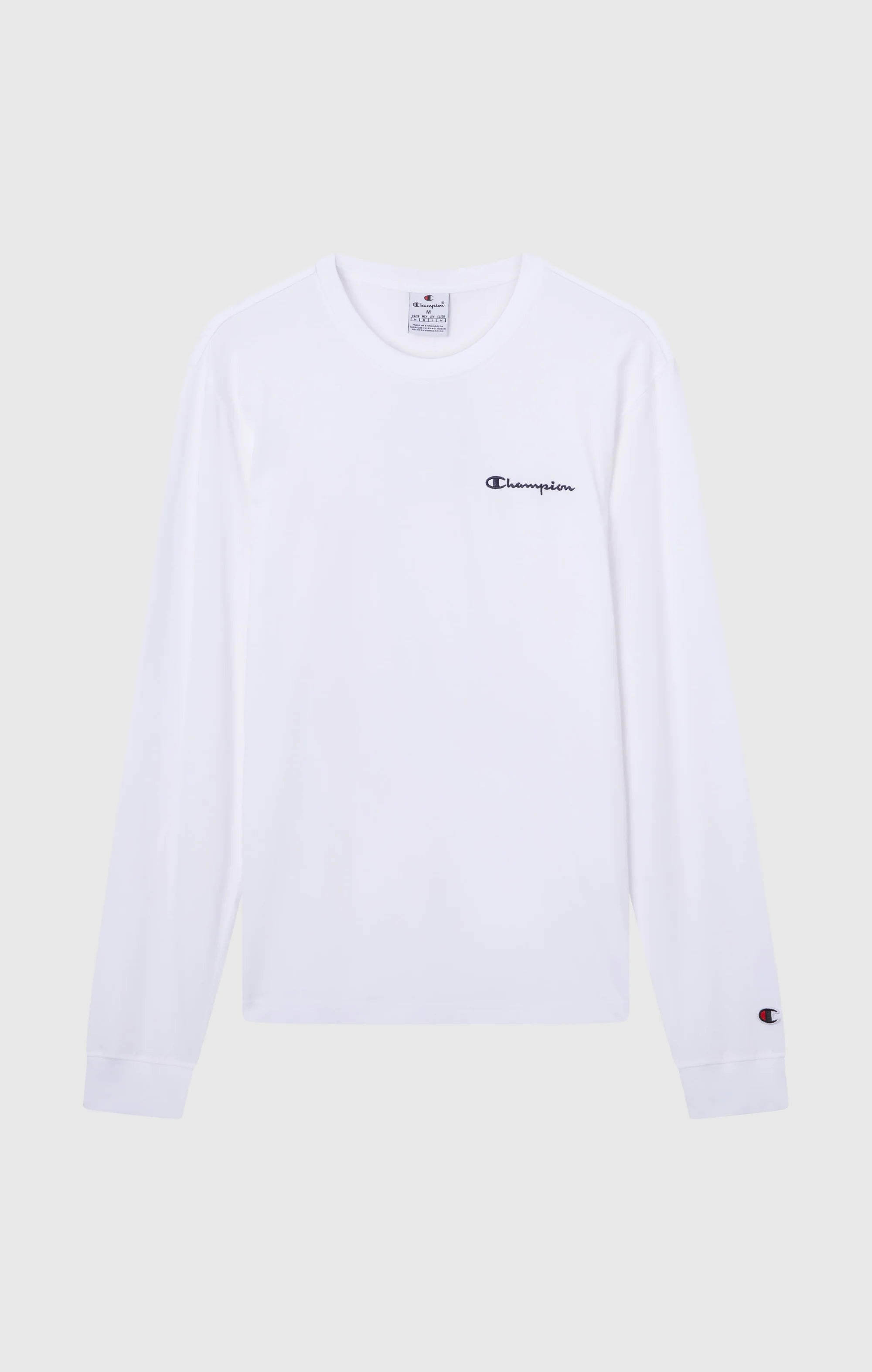 Champion Long Sleeve tshirt צ'מפיון חולצה ארוכה בצבע לבן