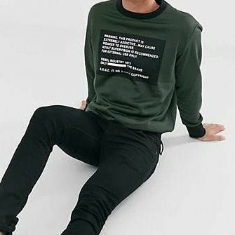 Diesel sweatshirt סווטשרט דיזל לגבר בצבע ירוק זית - www.bbrands.co.il Diesel sweatshirt סווטשרט דיזל לגבר בצבע ירוק זית