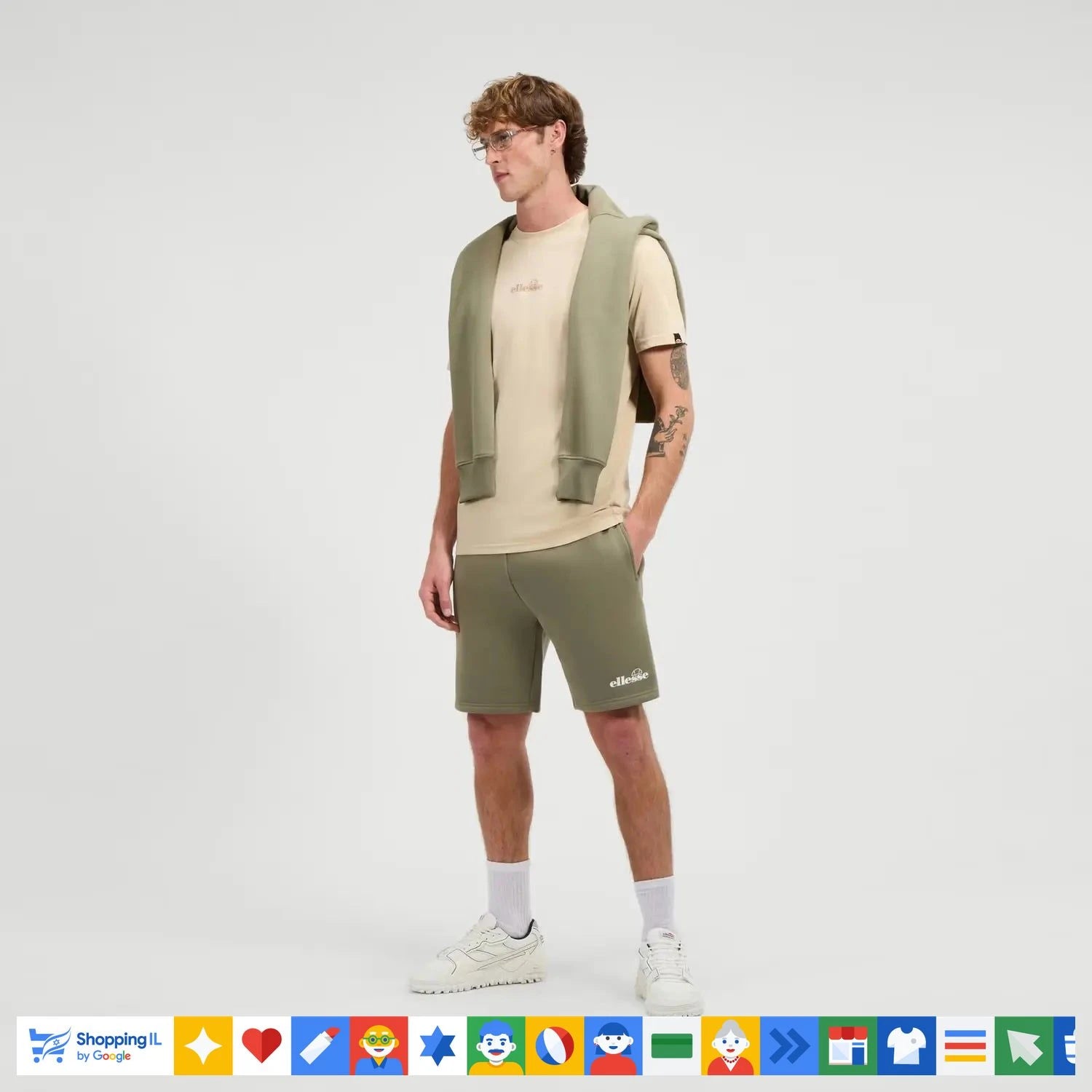 שורט Ellesse Mulina Swimshort לגבר בצבע חאקי 518SHZ16464506 | בגד ים אלס כותנה | אופנת קיץ B Brands