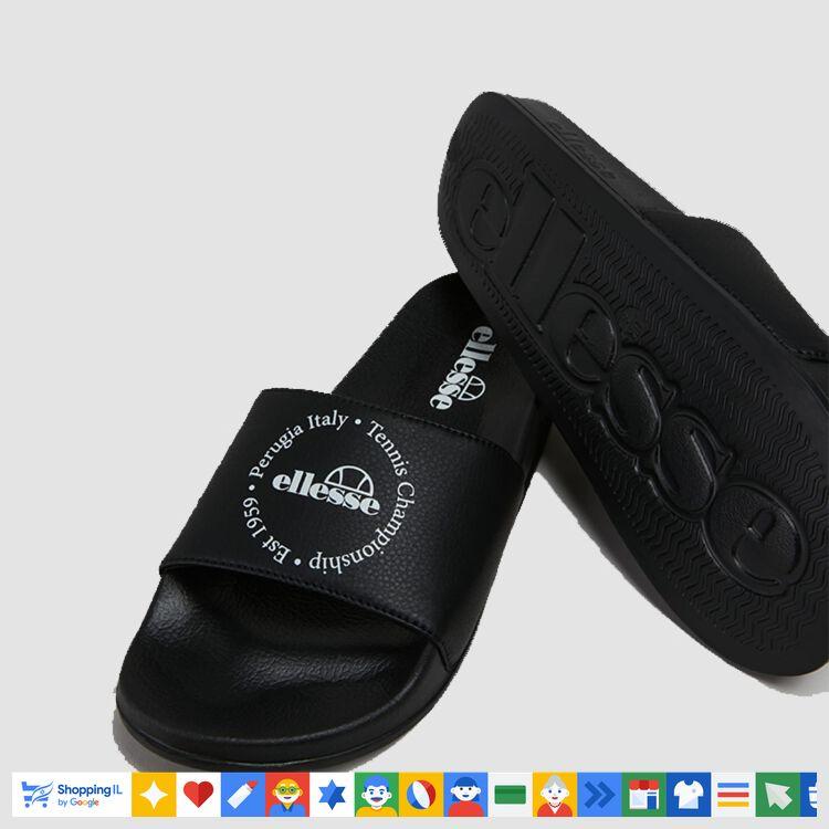 כפכפי Ellesse שחורים לגבר קיץ LS57 Slides SHRF0623 | כפכפי אלס ספורטיביים | אופנת גברים B Brands