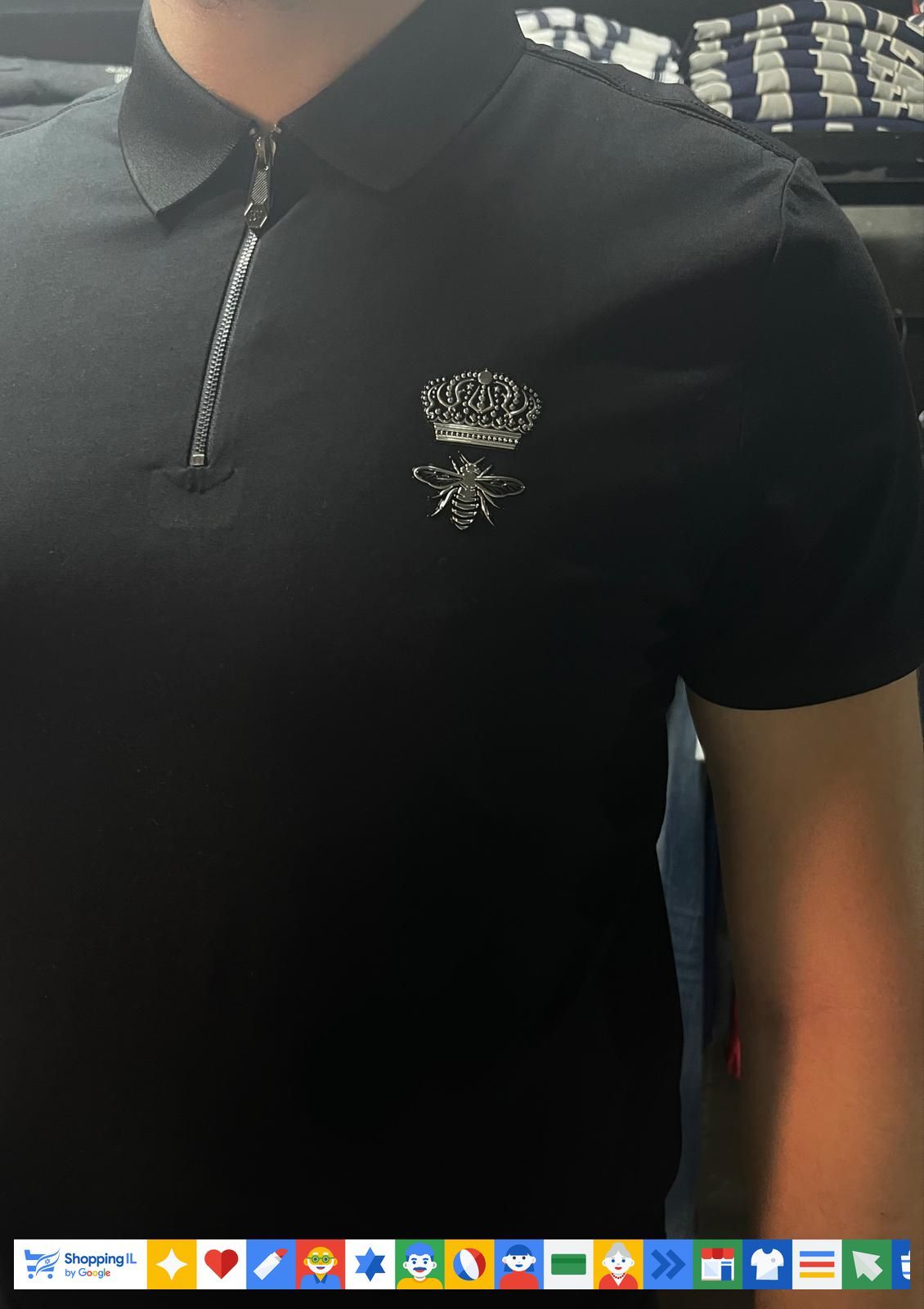 Emporio valentini jeans אימפוריו ולנטיני חולצת צווארון לוגו בצבע כסוף - www.bbrands.co.il Emporio valentini jeans אימפוריו ולנטיני חולצת צווארון לוגו בצבע כסוף