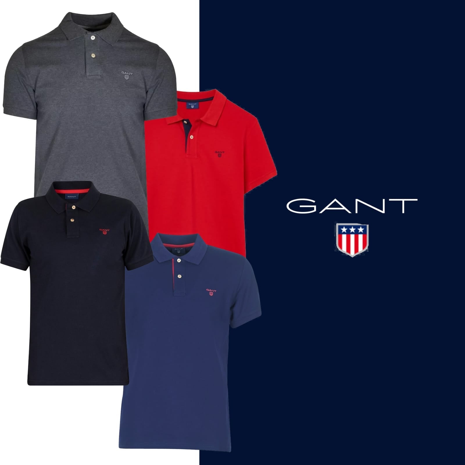Gant TshirtPolo גאנט חולצת צווארון צבע כחול - www.bbrands.co.il Gant TshirtPolo גאנט חולצת צווארון צבע כחול