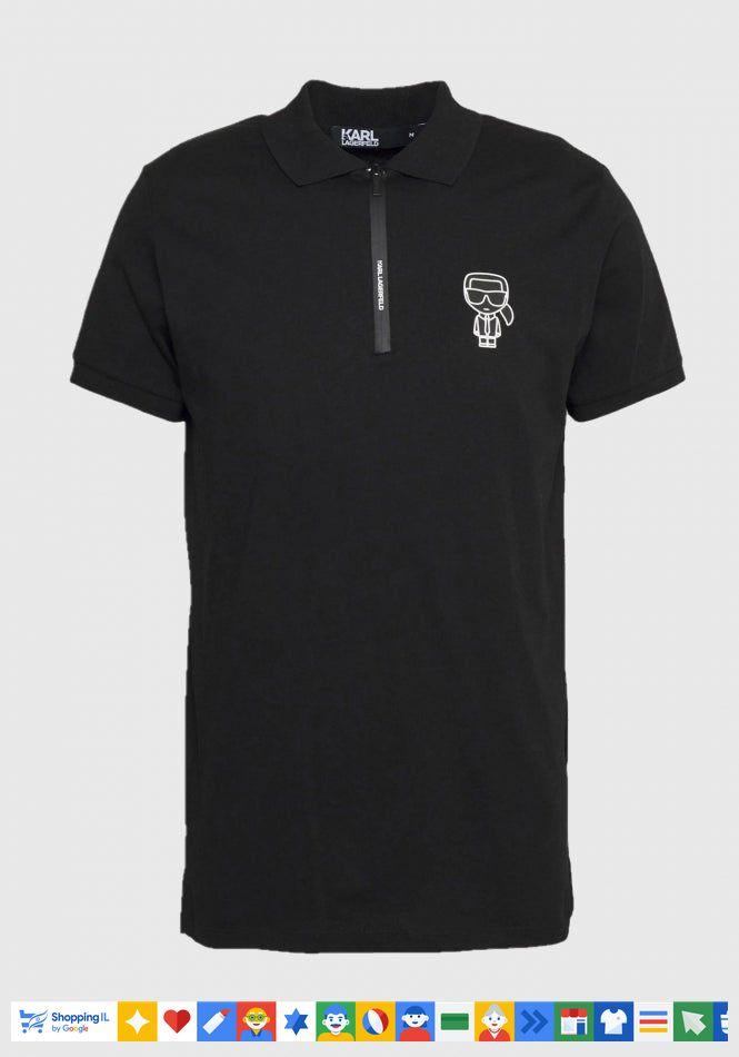 Karl lagerfeld polo tshirt New Collection קארל לגרפלד חולצת צווארון מיוחדת בצבע שחור - www.bbrands.co.il Karl lagerfeld polo tshirt New Collection קארל לגרפלד חולצת צווארון מיוחדת בצבע שחור