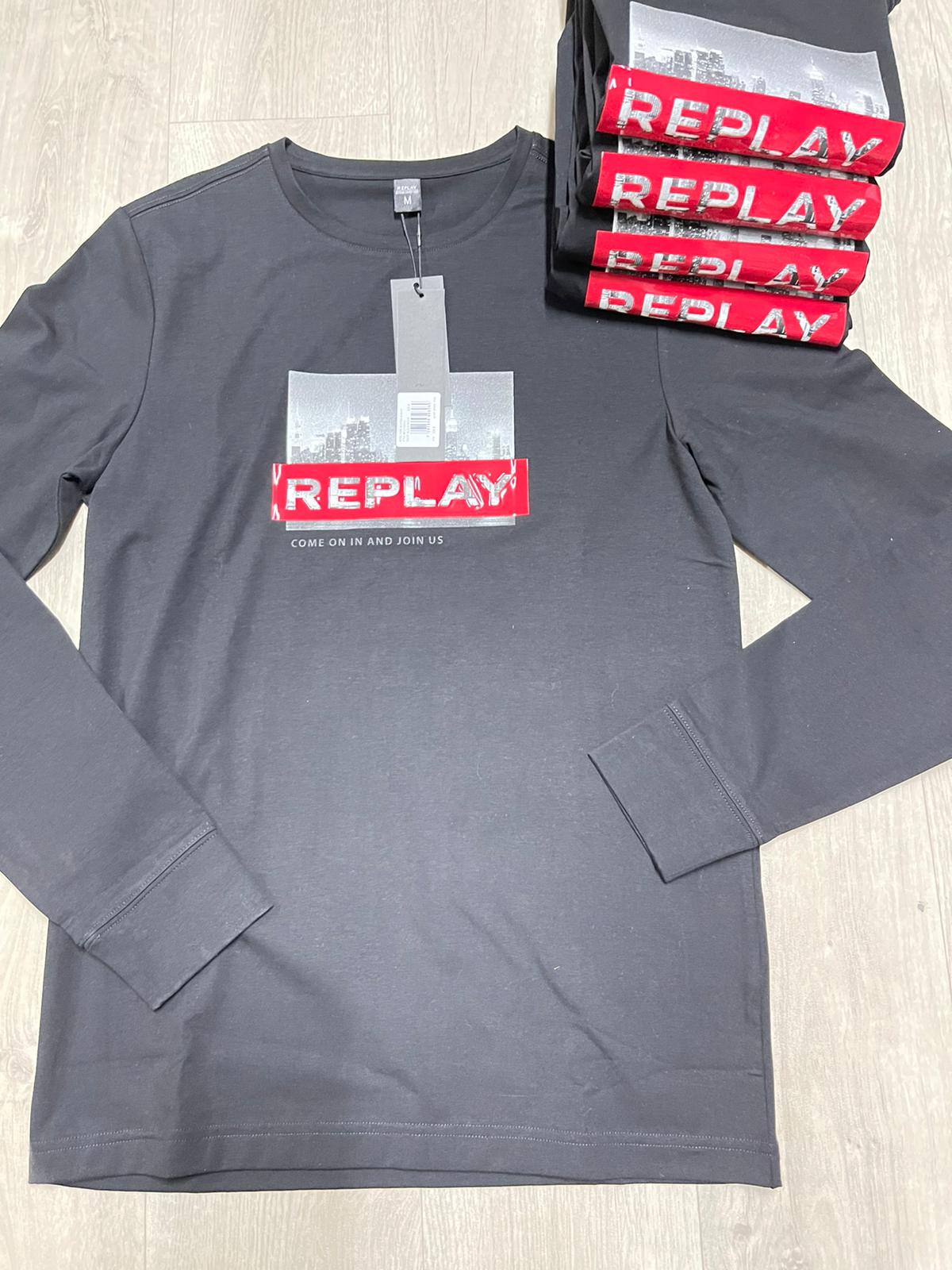 Replay Jeans tshirt חולצת ריפלי לגבר קולקצית - www.bbrands.co.il Replay Jeans tshirt חולצת ריפלי לגבר קולקצית