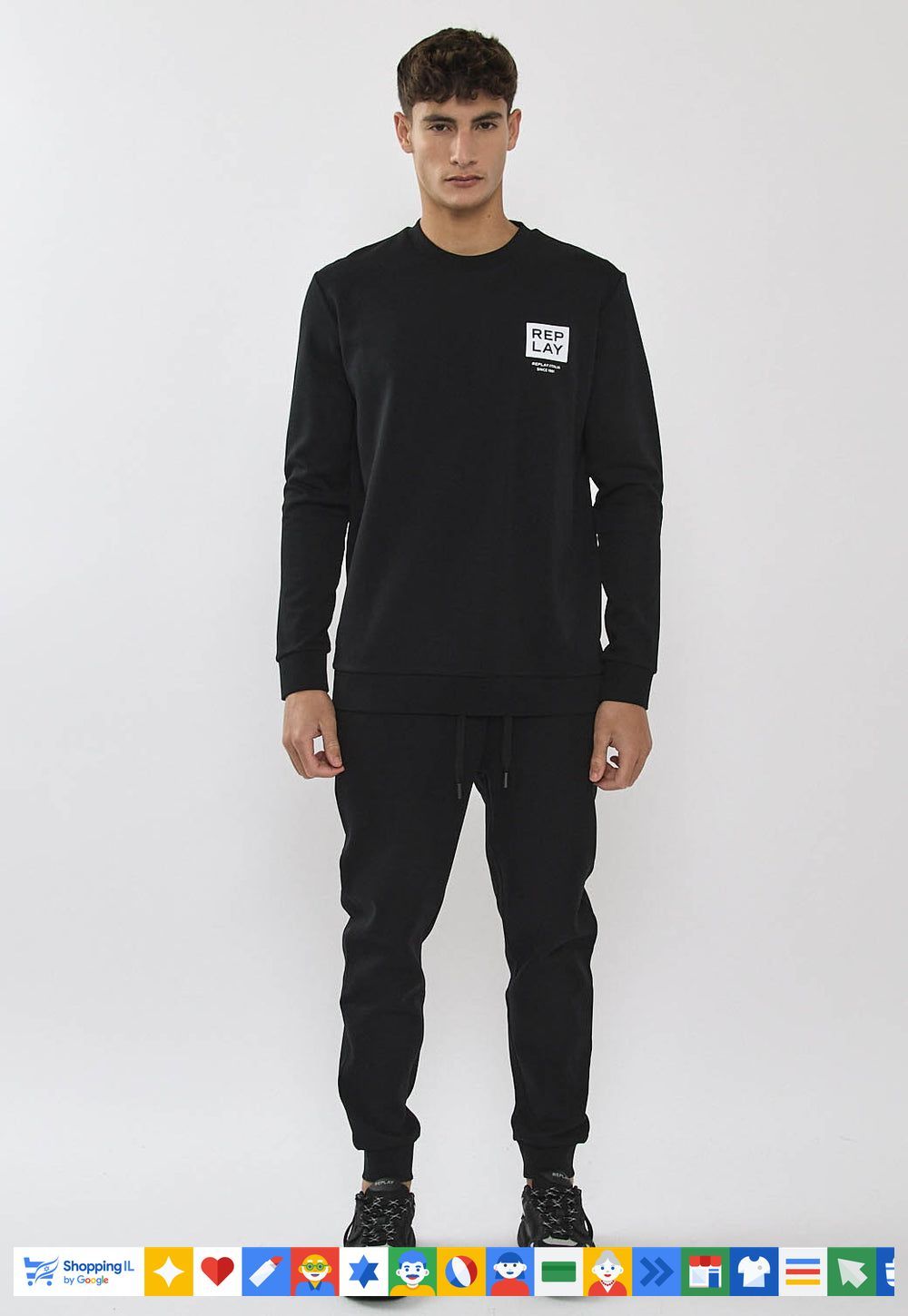 Replay tracksuit ריפלי חליפה 2 חלקים בצבע שחור