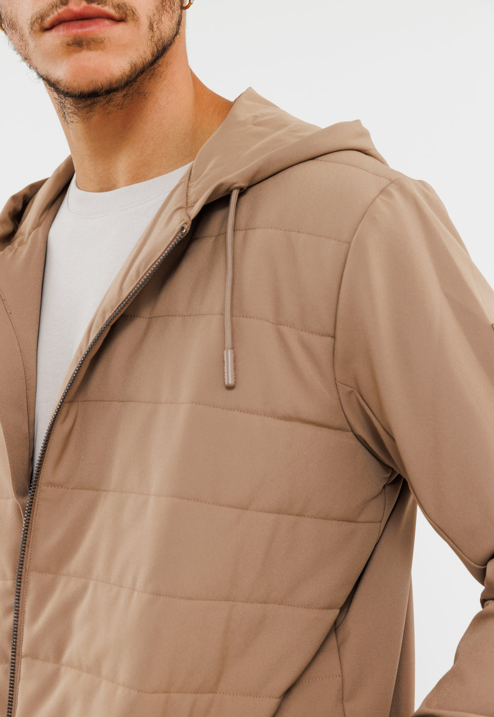 Replay coat ריפלי מעיל פוף מרופד בצבע חום קאמל