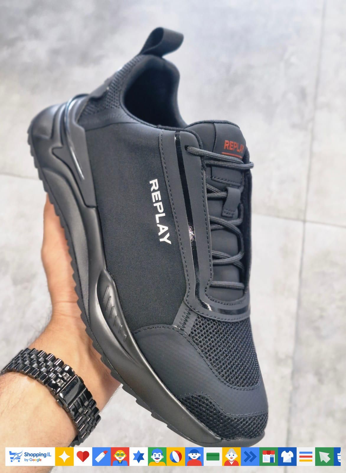 נעלי סניקרס Replay לגבר בצבע שחור | נעלי ריפליי קלאסיות | אופנת גברים יוקרתית | חנות מותגים B Brands