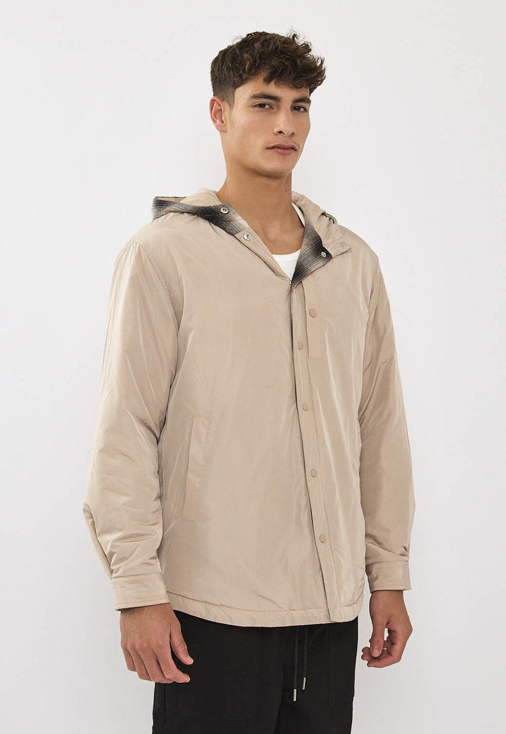 Replay Limited Edition Planel Coat ריפלי מעיל מרופד בצבע חום מתהפך 2 צדדים