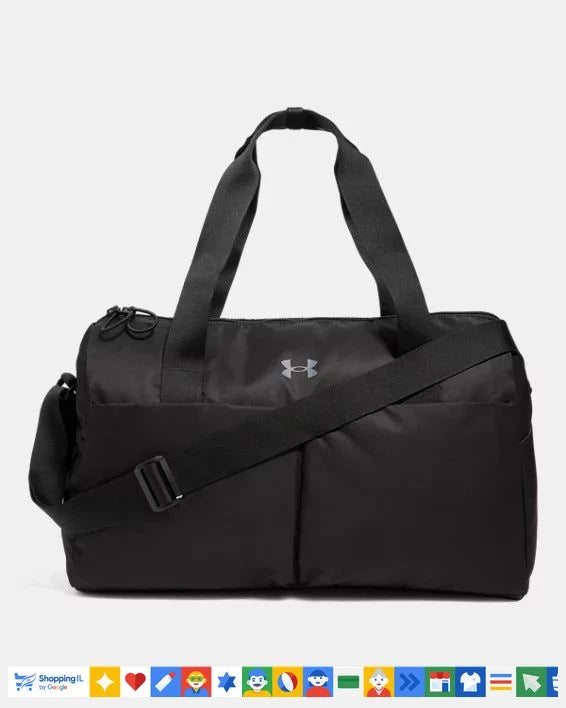 תיק אימון Under Armour שחור לנסיעה וספורט 1369223-001 | תיק דאפל אנדר ארמור עמיד | חנות מותגים B Brands