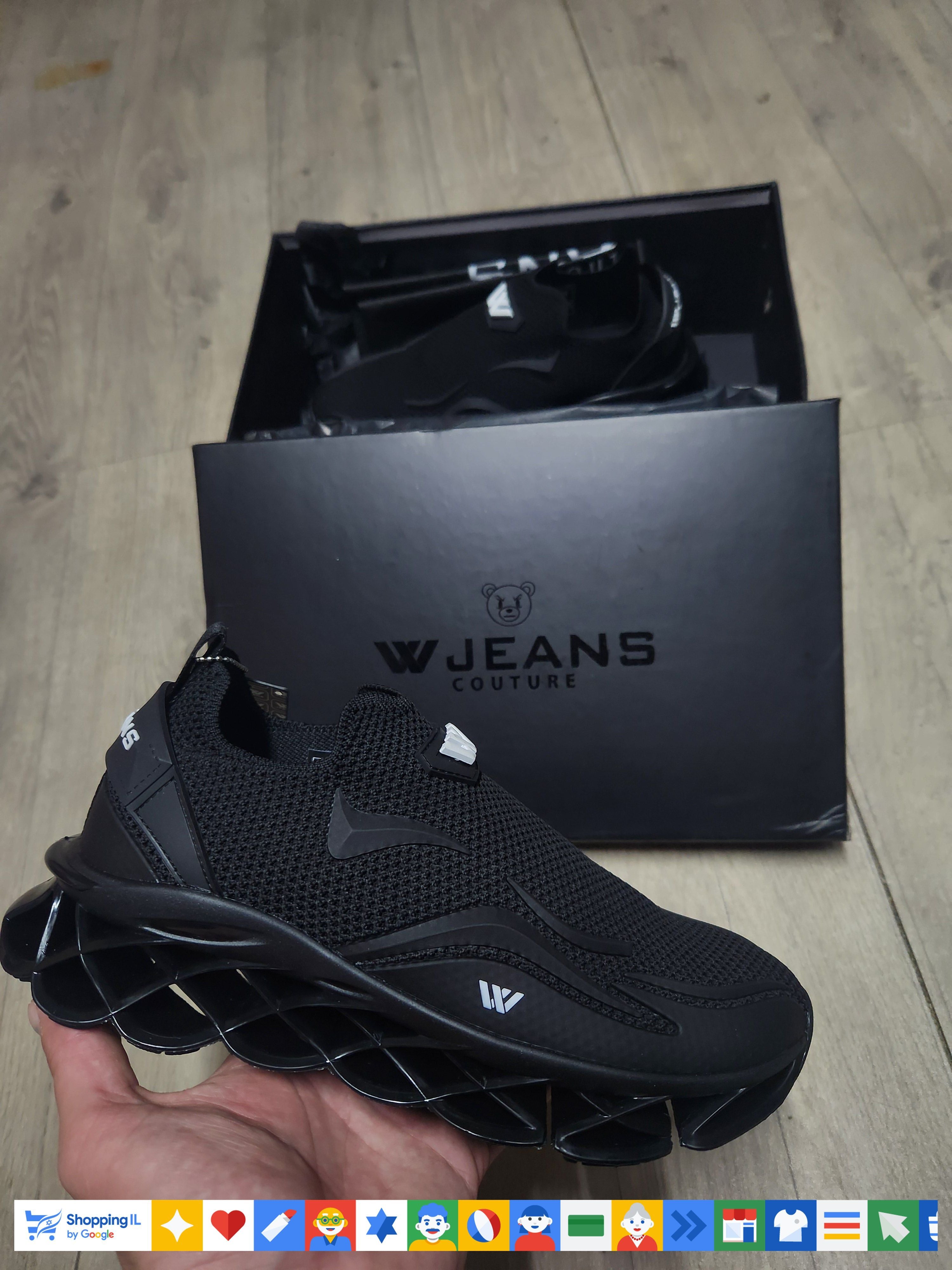 נעלי סניקרס W Jeans שחורות לגבר WJ-2024-BLK-SPR | נעלי דאבליו ג'ינס קלאסיות | אופנת גברים B Brands