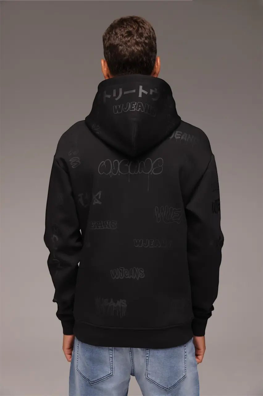 Wjeans hoodie for man קפוצ'ון דבליו ג'ינס בצבע שחור לגבר - www.bbrands.co.il Wjeans hoodie for man קפוצ'ון דבליו ג'ינס בצבע שחור לגבר