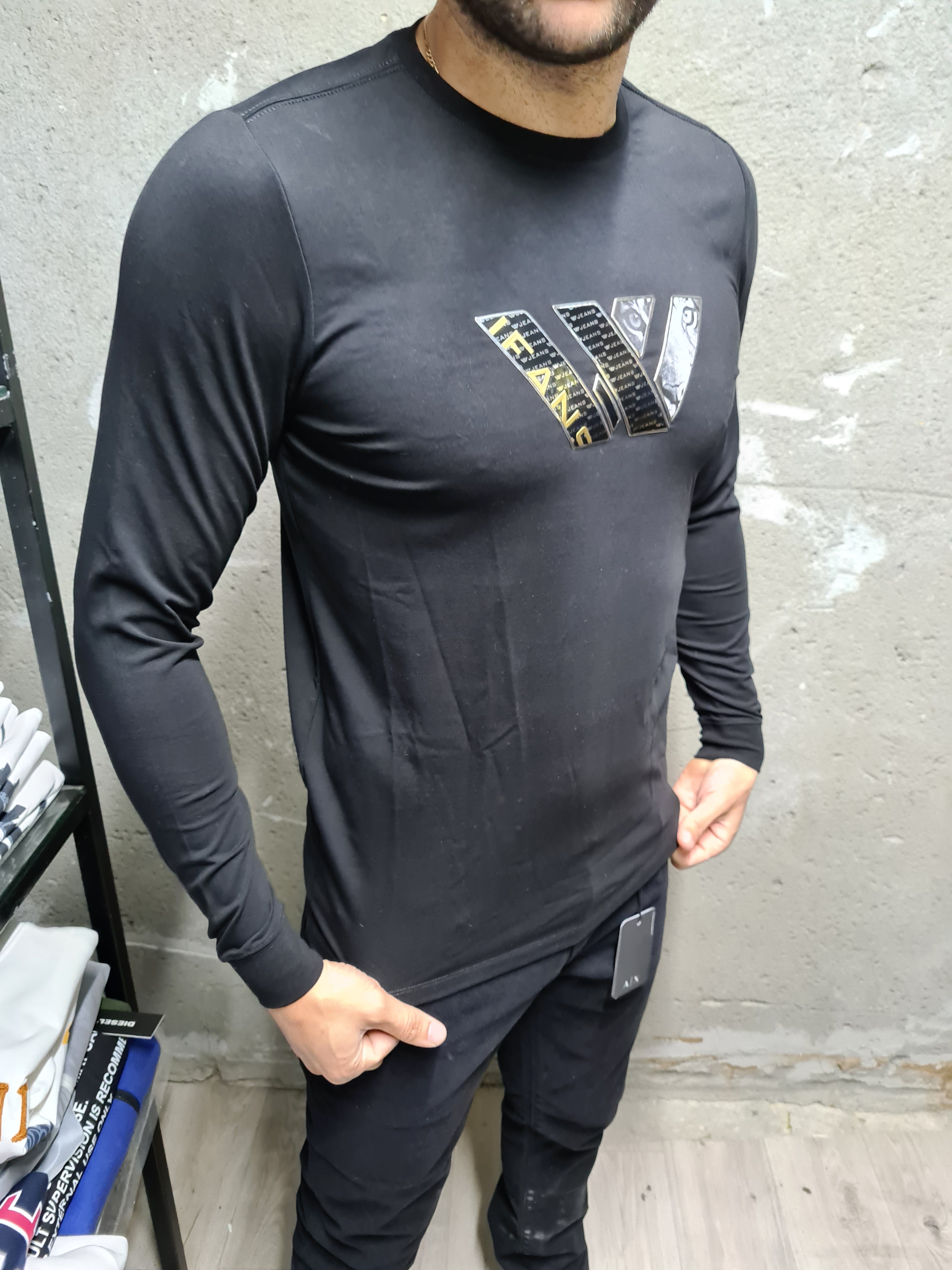 Wjeans Tshirt דבליו גינס חולצה שרוול ארוך - www.bbrands.co.il Wjeans Tshirt דבליו גינס חולצה שרוול ארוך