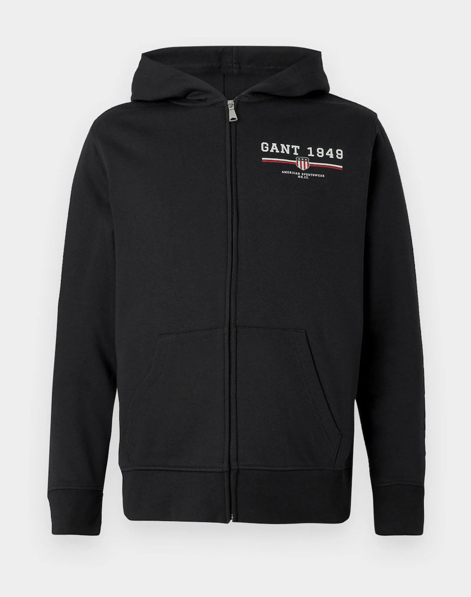 Gant hoodie for man ג'קט גאנט לגבר בצבע שחור
