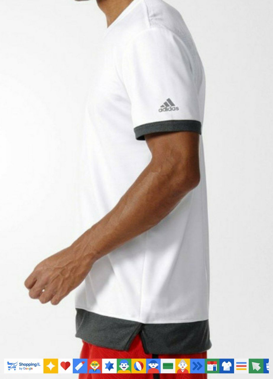 חולצת Adidas Dry Fit T-shirt לגבר בצבע לבן | חולצת דרייפיט לאימונים | מק"ט 150 | חנות מותגים B Brands