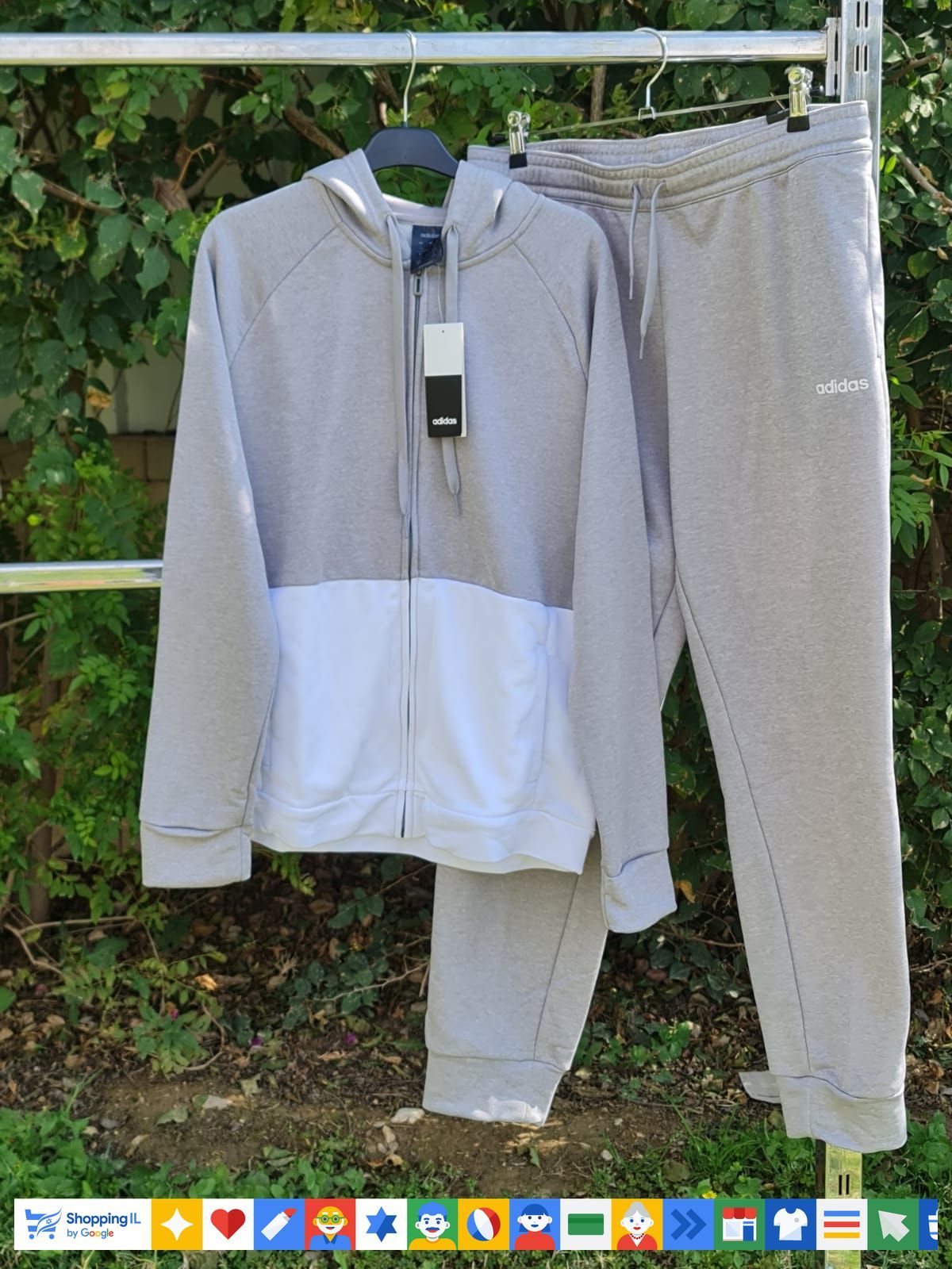 חליפת ספורט Adidas Tracksuit Full Set לנשים בצבע אפור/לבן | סט מלא של אדידס | אופנת ספורט | חנות מותגים B Brands