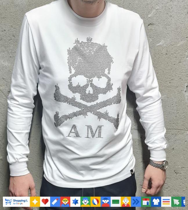 חולצת טי-שירט Aldo Moro שרוול ארוך לגבר בצבע לבן | חולצת בסיס אלדו מורו | אופנת גברים | חנות מותגים B Brands