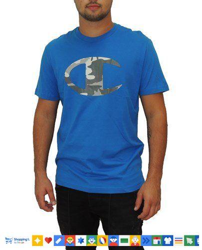 חולצת טי-שירט Champion Logo לגבר בצבע כחול | 100% כותנה | אופנת צ'מפיון | חנות מותגים B Brands