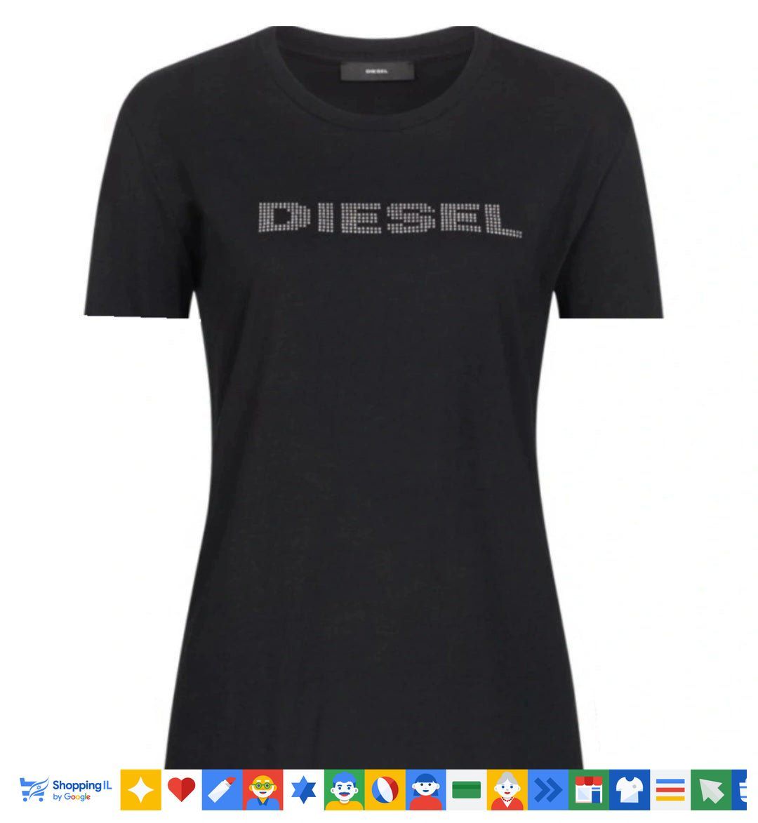 חולצת טי-שירט Diesel לנשים בצבע שחור | טישרט מהממת של דיזל | אופנת נשים | חנות מותגים B Brands