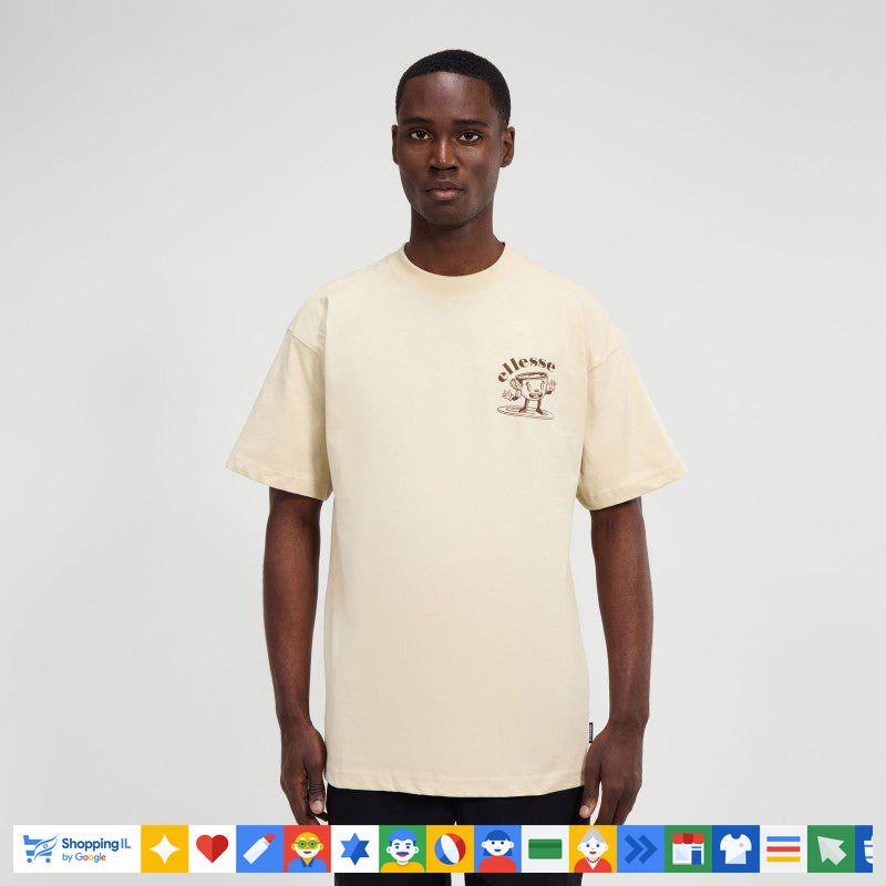 חולצת טי-שירט Ellesse Mulini לגבר בצבע בז' 518SHZ21845214 | חולצת אלס כותנה רטרו | אופנת גברים B Brands