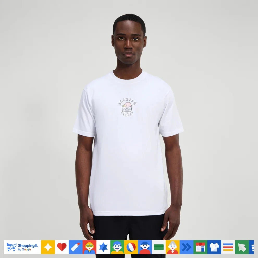 חולצת טי-שירט Ellesse Stradone לגבר בצבע לבן 518SHZ21846908 | חולצת אלס עם הדפס גרפי | אופנת גברים B Brands