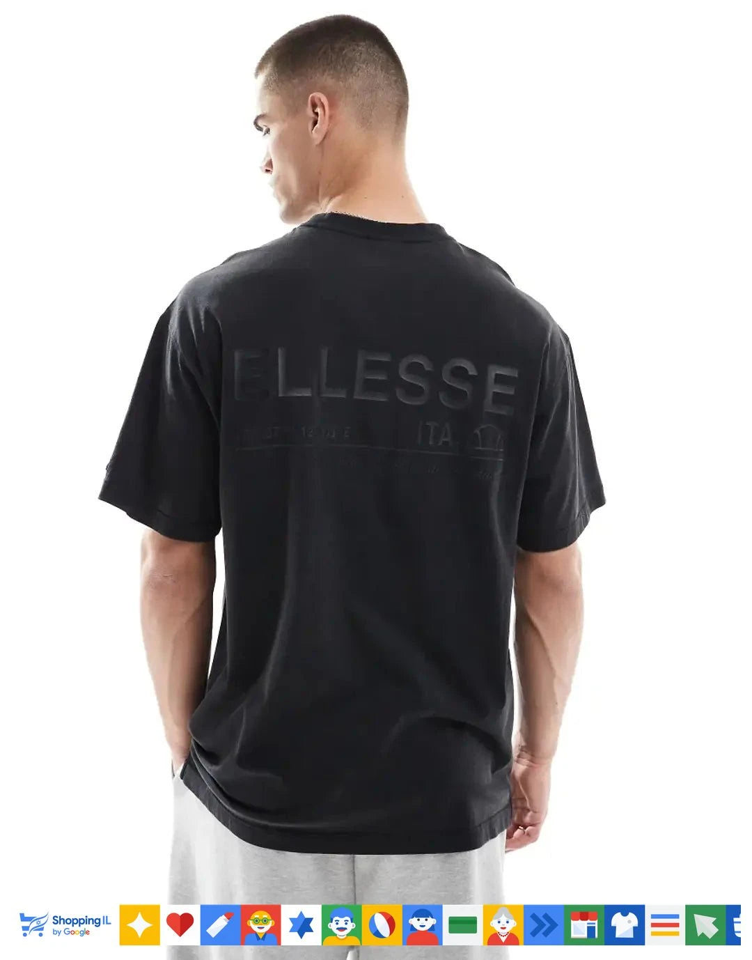 חולצת טי-שירט Ellesse DESTINATION-PARETE לגבר בצבע שחור 518SHZ21857506 | חולצת אלס אוברסייז ספורטיבית | אופנת גברים B Brands