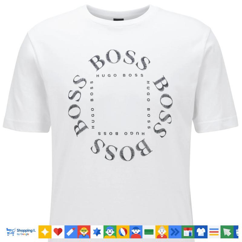 Hugo Boss Tshirt הוגו בוס טישרט לגבר בצבע לבן - www.bbrands.co.il Hugo Boss Tshirt הוגו בוס טישרט לגבר בצבע לבן