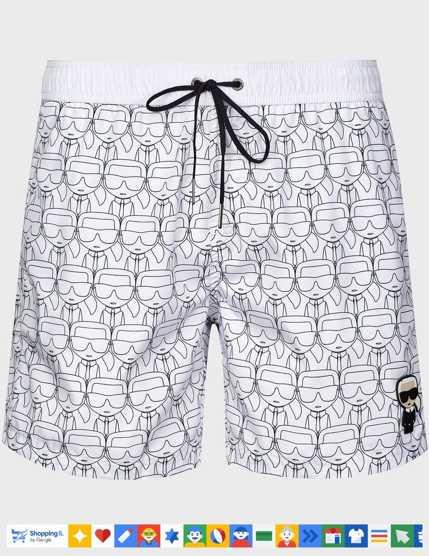 Karl lagerfeld swimsuit pants קארל לגרפלד במכנס בגד ים היסטרי בצבע לבן - www.bbrands.co.il Karl lagerfeld swimsuit pants קארל לגרפלד במכנס בגד ים היסטרי בצבע לבן