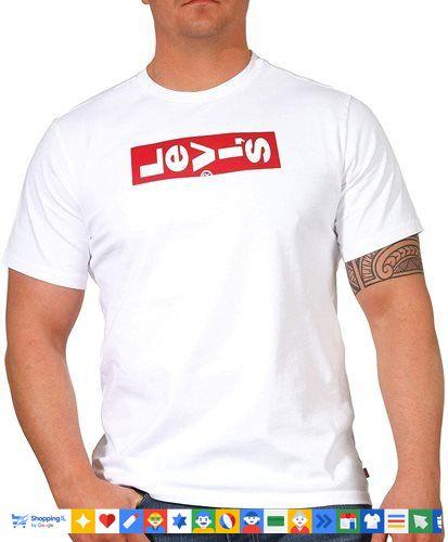 חולצת Levi's T-shirt לגבר לבנה | טישרט לוגו הפוך ליוויס | קולקציה 21 | חנות מותגים B Brands