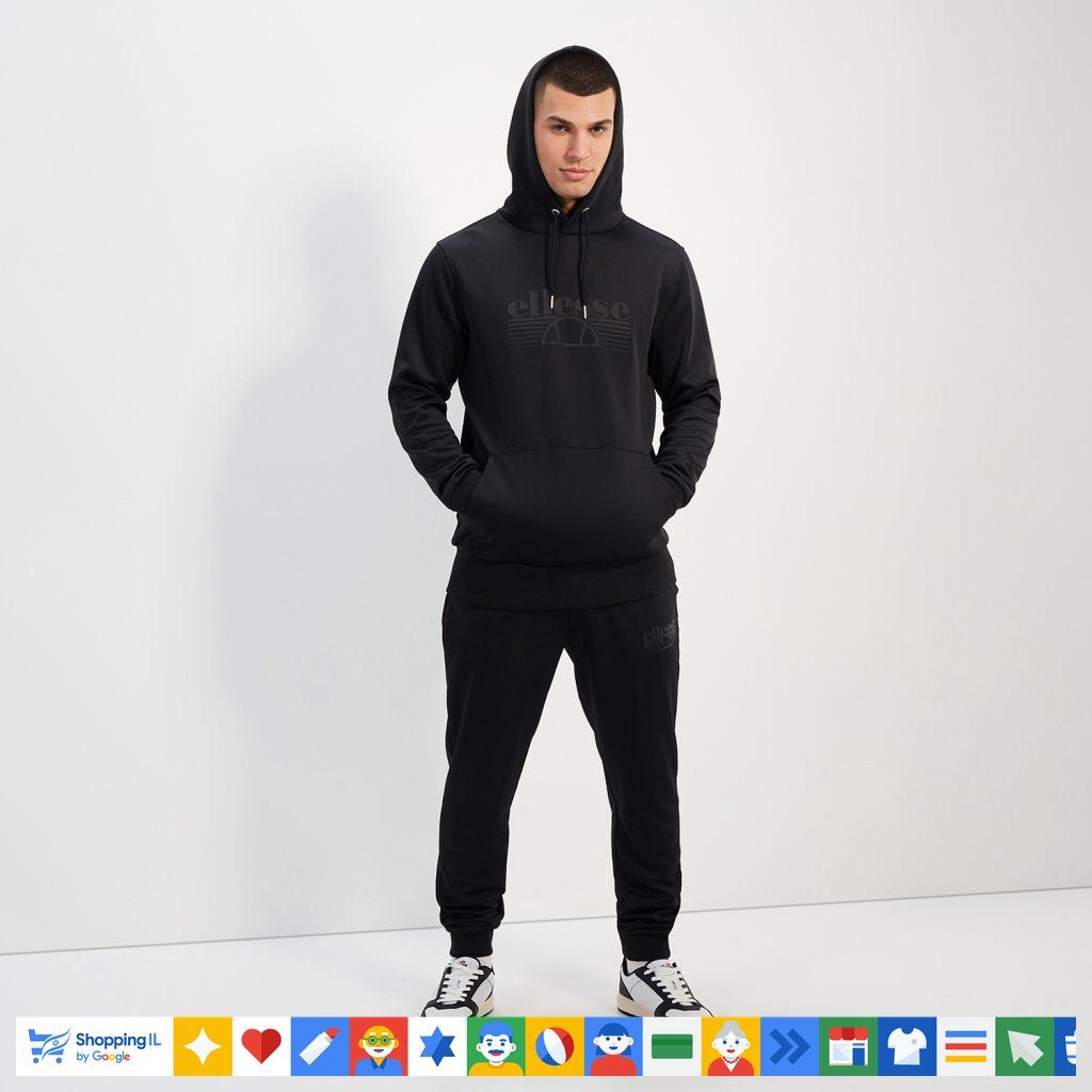 חליפת טרנינג Ellesse שחורה 2 חלקים לגבר SHT19015/SHT19014 | חליפת אלס כותנה חורף | אופנת גברים B Brands