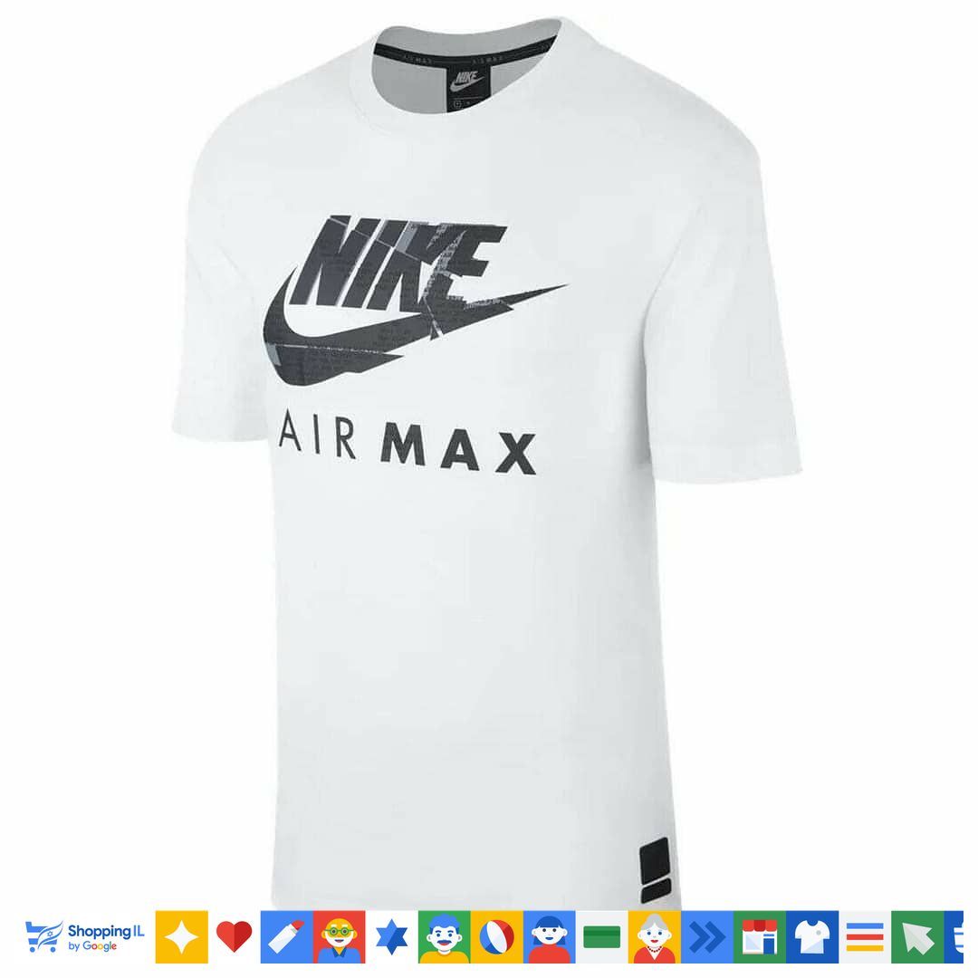 חולצת נייקי אייר מקס Nike Air Max לגבר בצבע שחור לבן | חנות מותגים B Brands