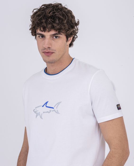 Paul&Shark tshirt חולצה מטורפת של פול שארק טישרט בצבע לבן לוגו המותג באמצע - www.bbrands.co.il Paul&Shark tshirt חולצה מטורפת של פול שארק טישרט בצבע לבן לוגו המותג באמצע