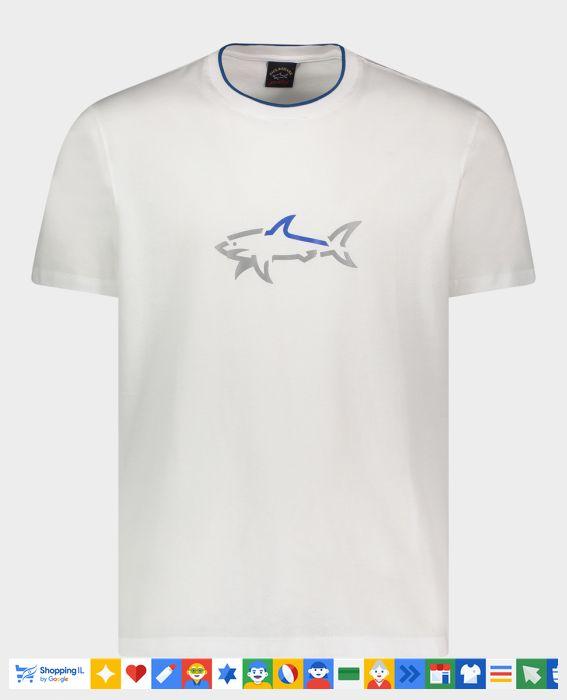 Paul&Shark tshirt חולצה מטורפת של פול שארק טישרט בצבע לבן לוגו המותג באמצע - www.bbrands.co.il Paul&Shark tshirt חולצה מטורפת של פול שארק טישרט בצבע לבן לוגו המותג באמצע