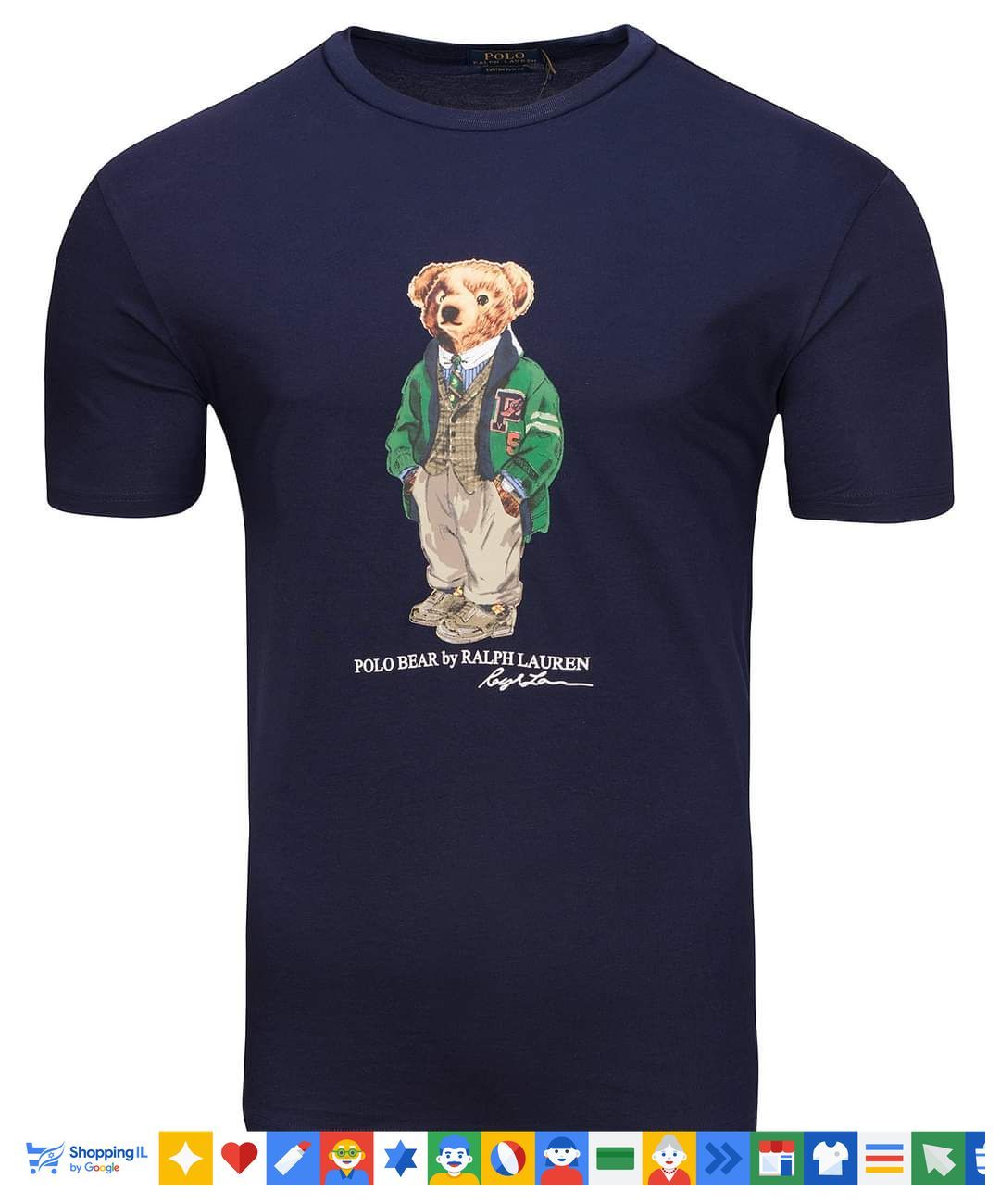 טי-שירט Ralph Lauren Polo Bear לגבר בצבע כחול | חולצת דובי Polo Bear מהדורה מוגבלת | אופנה יוקרתית | חנות מותגים B Brands