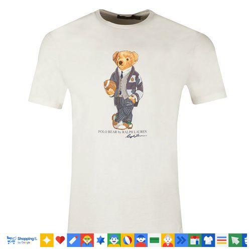 חולצת Ralph Lauren Polo Bear לגבר בצבע לבן שמנת | חולצת דובי Polo Bear יוקרתית | אופנה יוקרתית | חנות מותגים B Brands