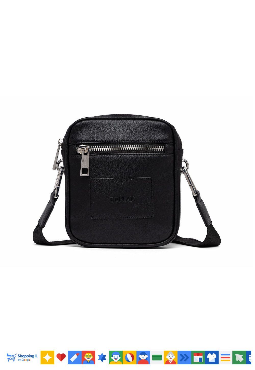 תיק צד Replay לגבר בצבע שחור FM5081.000.A0349B-098 | תיק כתף ריפליי אופנתי | אופנת גברים | חנות מותגים B Brands