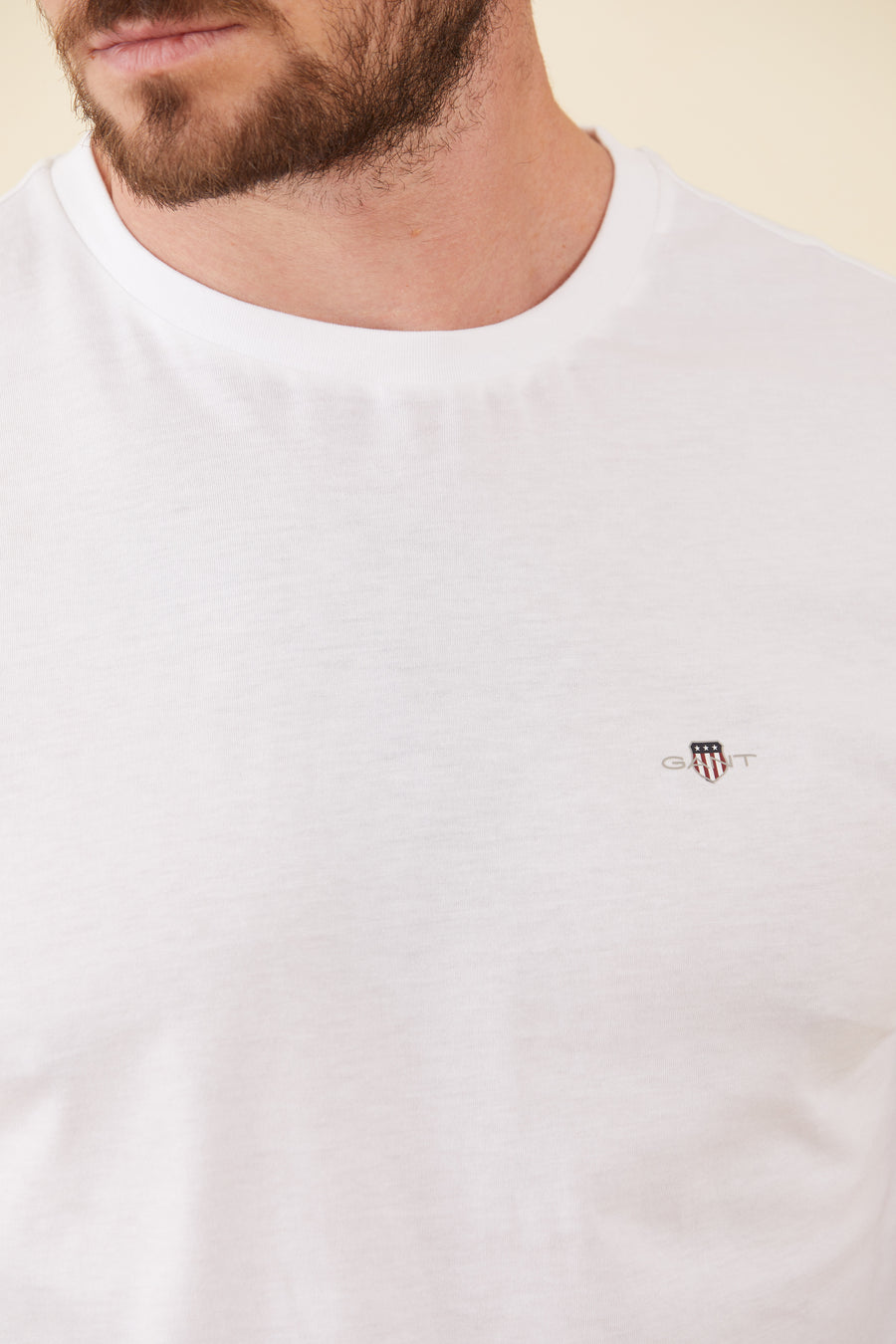 Gant Slim Fit Shield גאנט חולצת טישרט לבנה שרוול קצר