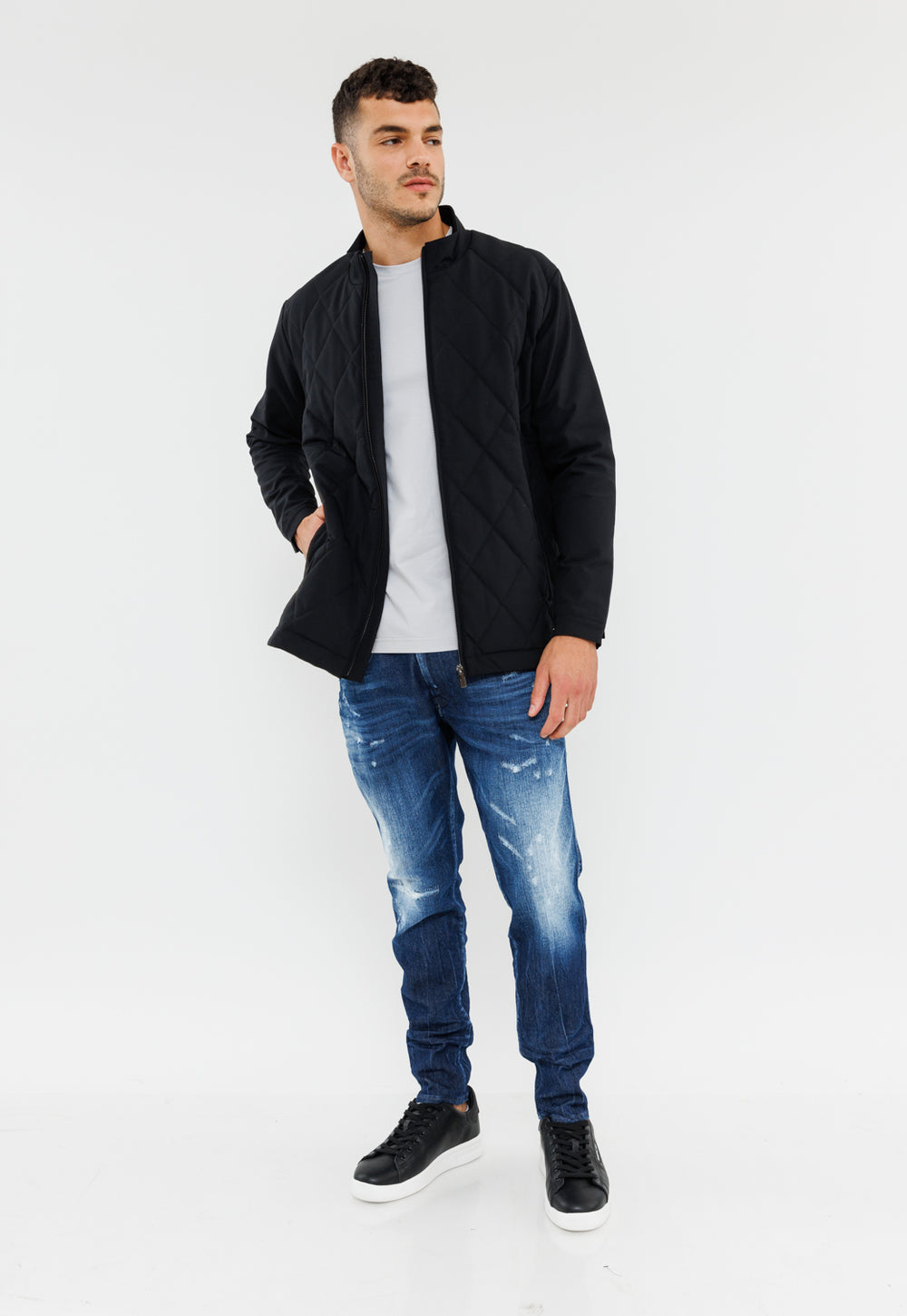 Replay coat ריפלי מעיל פוף מרופד בצבע שחור