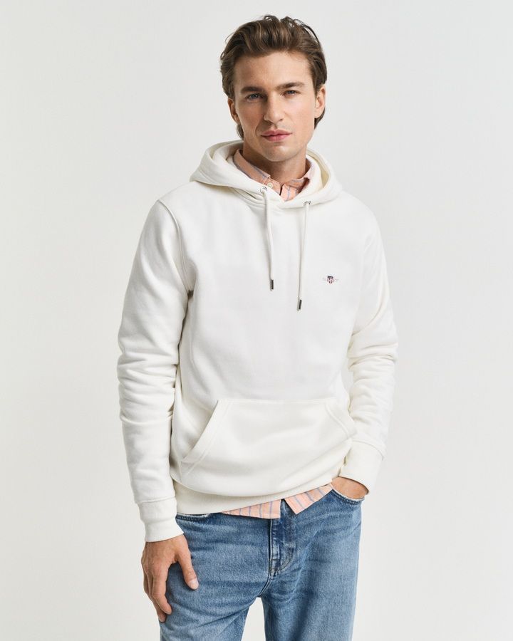Gant hoodie for man קפוצ'ון גאנט לגבר בצבע לבן