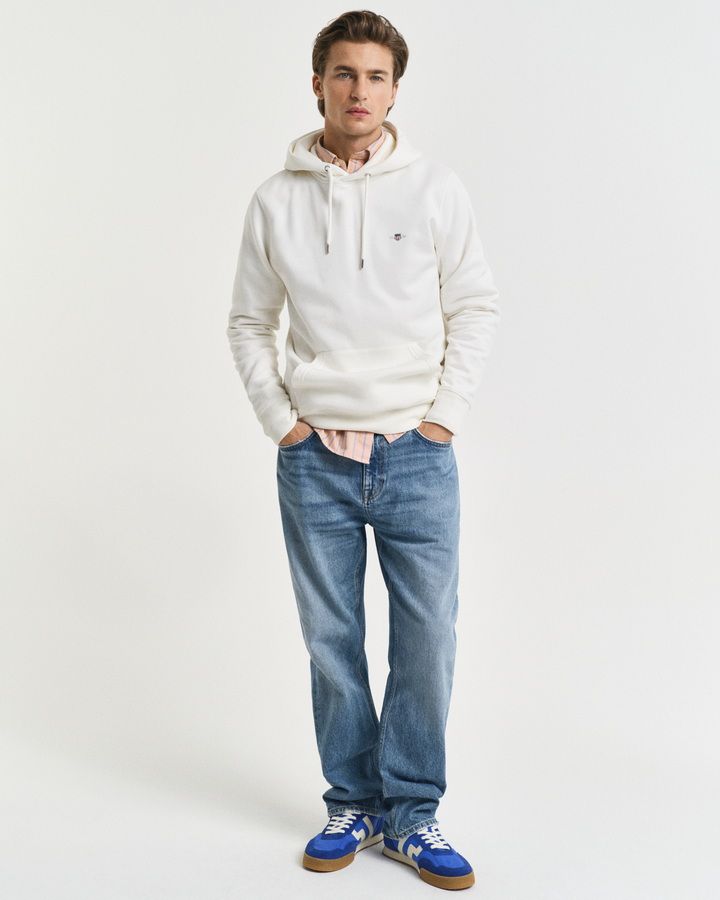 Gant hoodie for man קפוצ'ון גאנט לגבר בצבע לבן