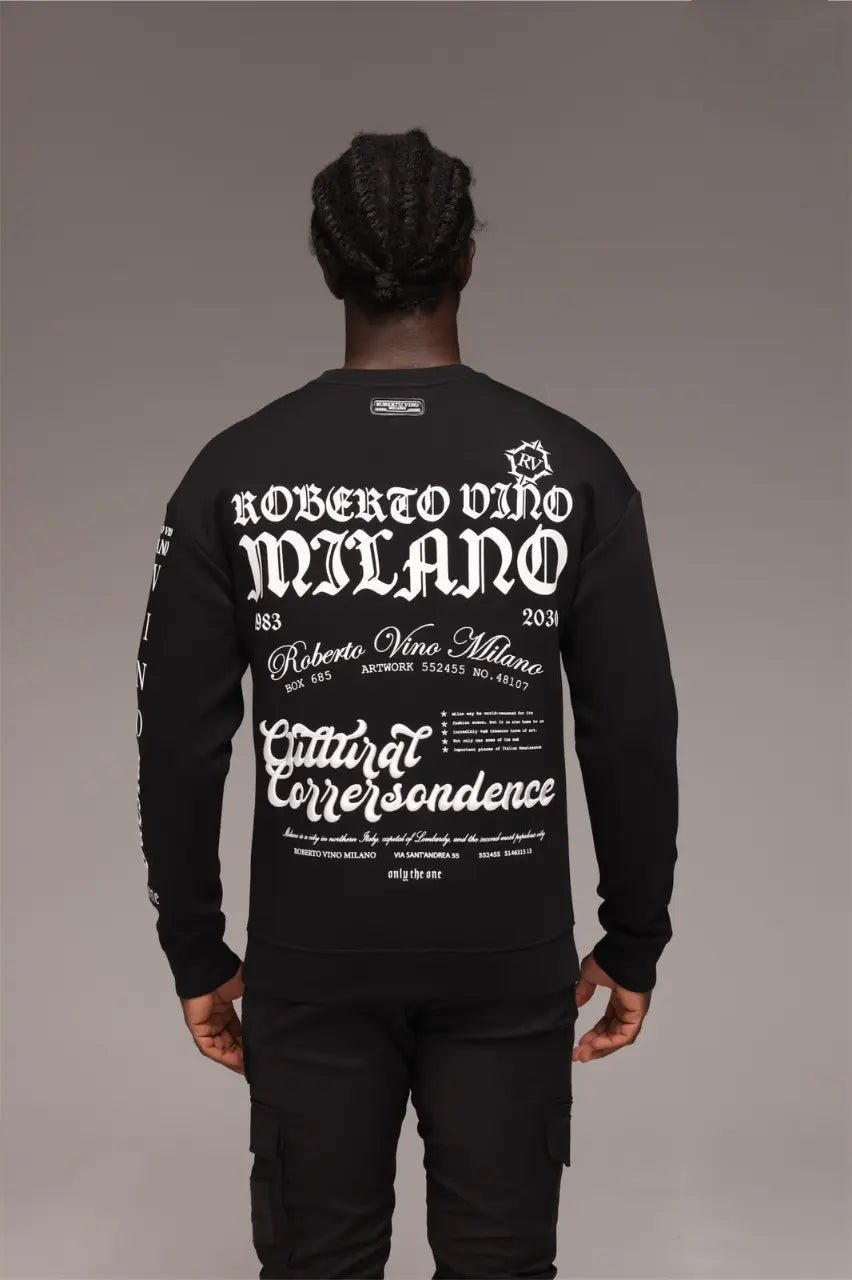 Roberto Vino Sweatshirt for man פוטר רוברטו וינו בצבע שחור לגבר - www.bbrands.co.il Roberto Vino Sweatshirt for man פוטר רוברטו וינו בצבע שחור לגבר