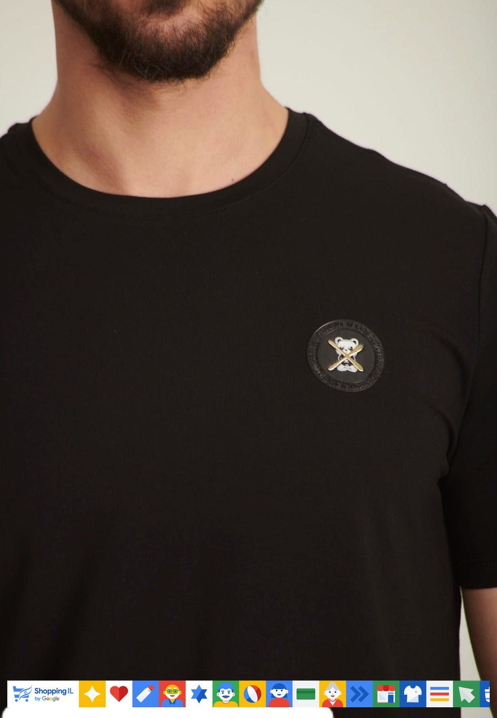 W Jeans Tshirt דבליו ג'ינס חולצת טישרט לוגו קטן זהב שחור - www.bbrands.co.il W Jeans Tshirt דבליו ג'ינס חולצת טישרט לוגו קטן זהב שחור